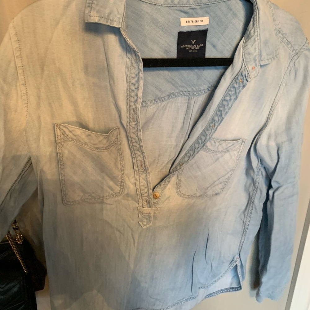 AMERICAN EAGLE denim long sleeve button up